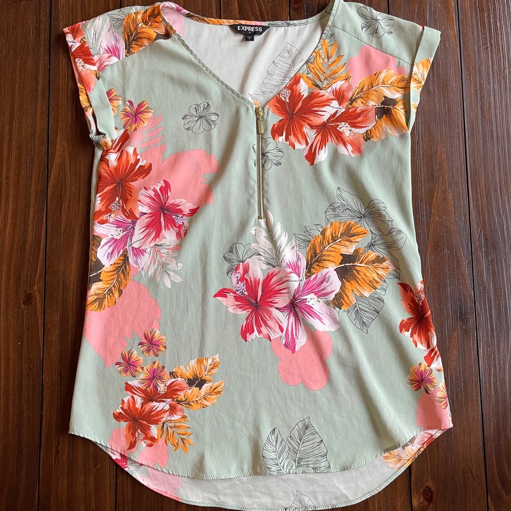 Floral mint blouse